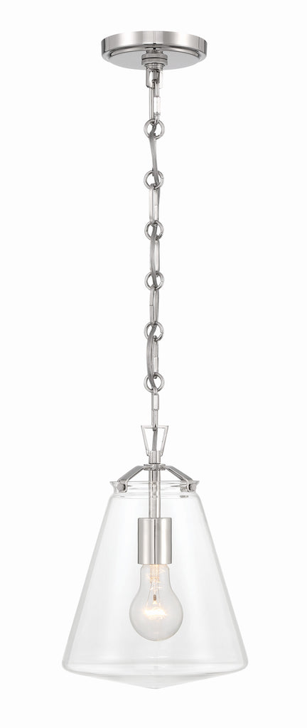 ##Antique Hardware## Voss 1 Light Polished Nickel Mini Pendant