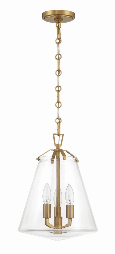 ##Antique Hardware## Voss 3 Light Luxe Gold Mini Chandelier