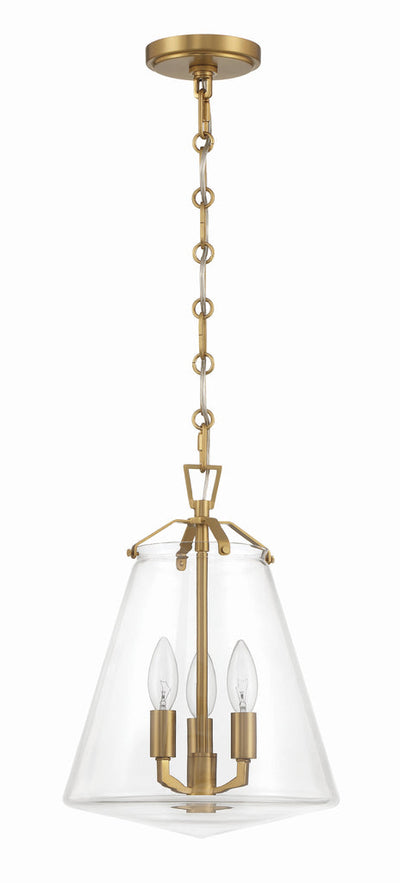 ##Antique Hardware## Voss 3 Light Luxe Gold Mini Chandelier