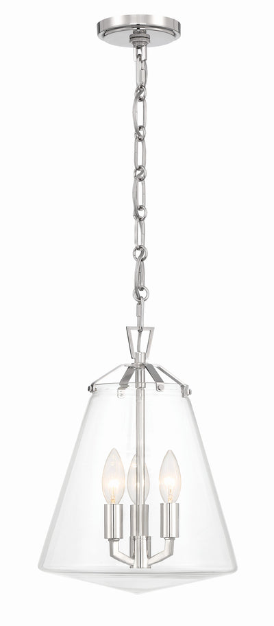 ##Antique Hardware## Voss 3 Light Polished Nickel Mini Chandelier