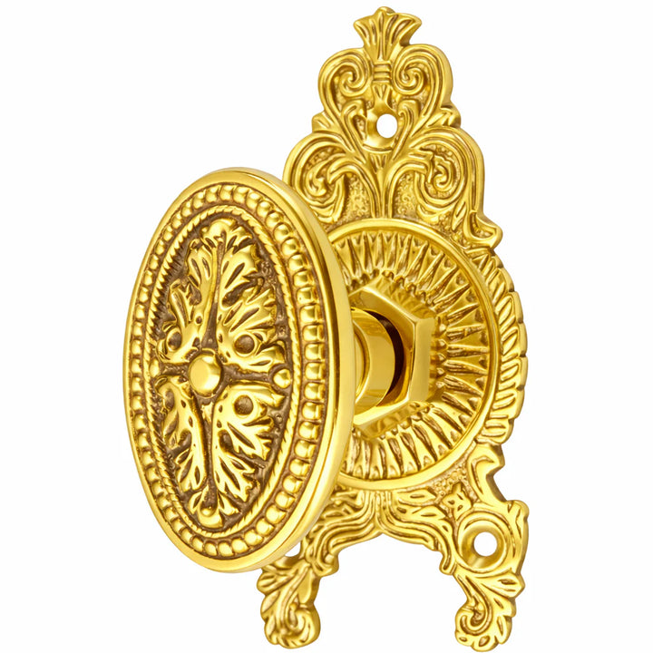 Ornate Victorian Rosette Door Set with Avalon Oval Door Knobs (Several Finishes Available)