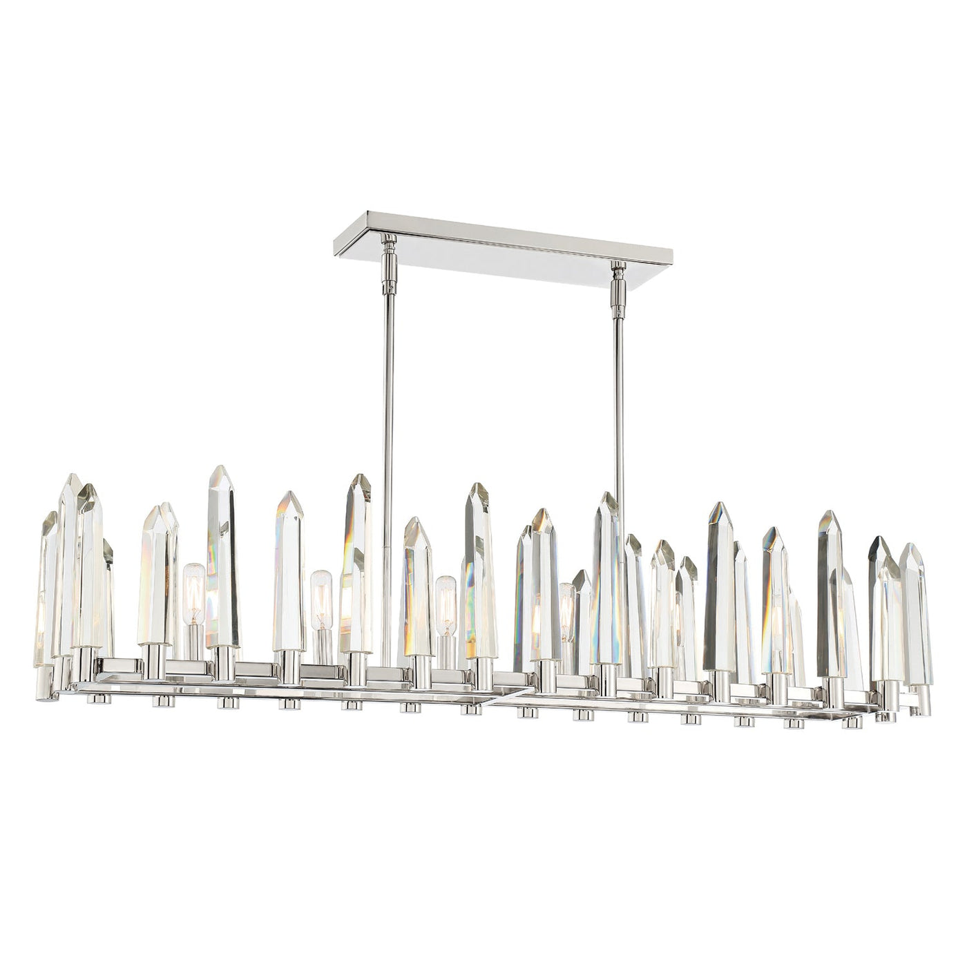 ##Antique Hardware## Watson 6 Light Polished Nickel Linear Chandelier