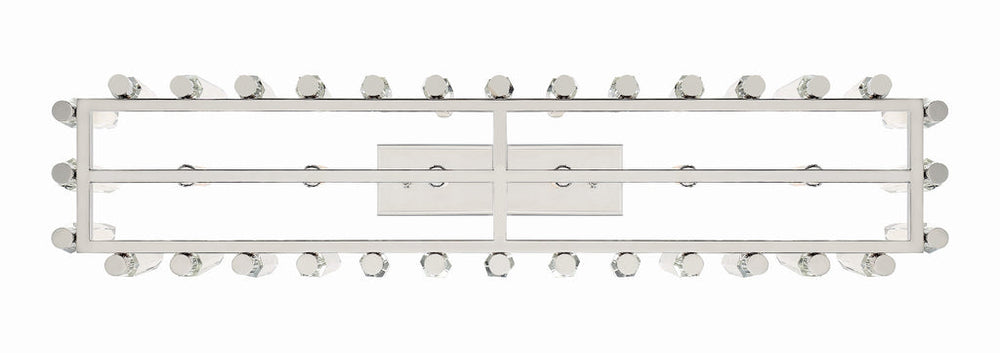 ##Antique Hardware## Watson 6 Light Polished Nickel Linear Chandelier