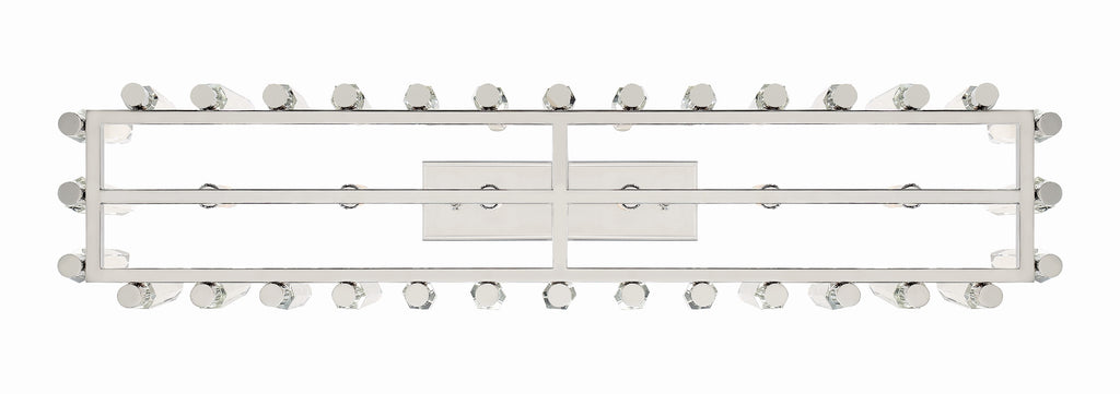 ##Antique Hardware## Watson 6 Light Polished Nickel Linear Chandelier