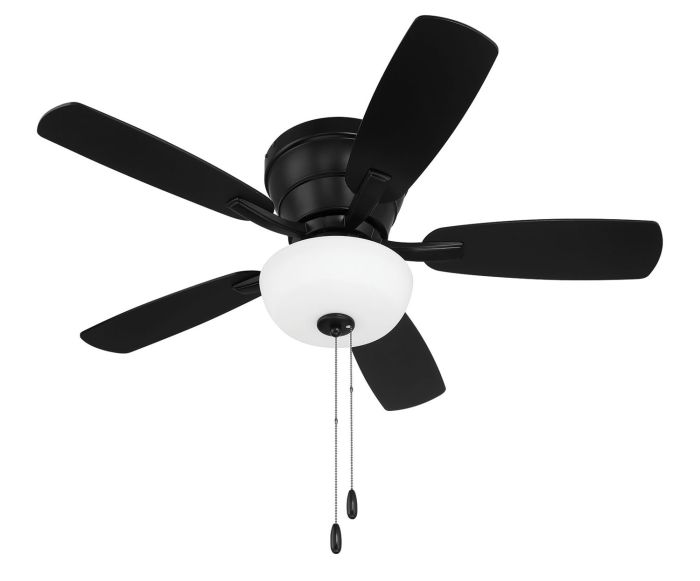 Antique Hardware 42" Wheeler 2-Light Bowl in Flat Black w/ Flat Black/Greywood Blades Ceiling Fan