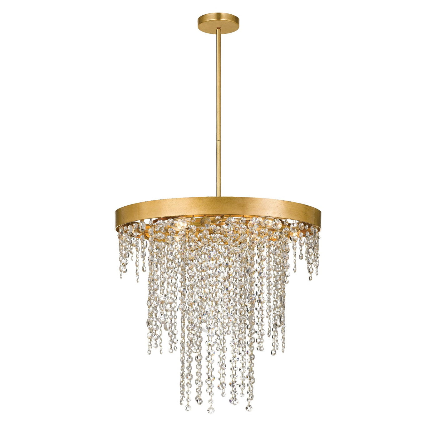 ##Antique Hardware## Winham 6 Light Antique Gold Crystal Chandelier