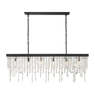 ##Antique Hardware## Winham 6 Light Black Forged Chandelier