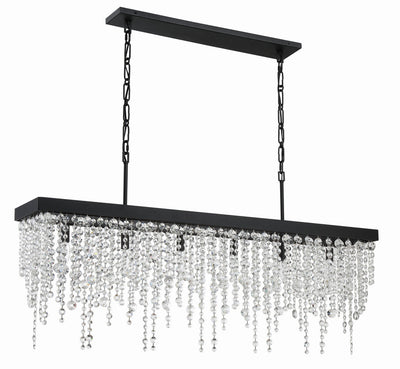 ##Antique Hardware## Winham 6 Light Black Forged Chandelier