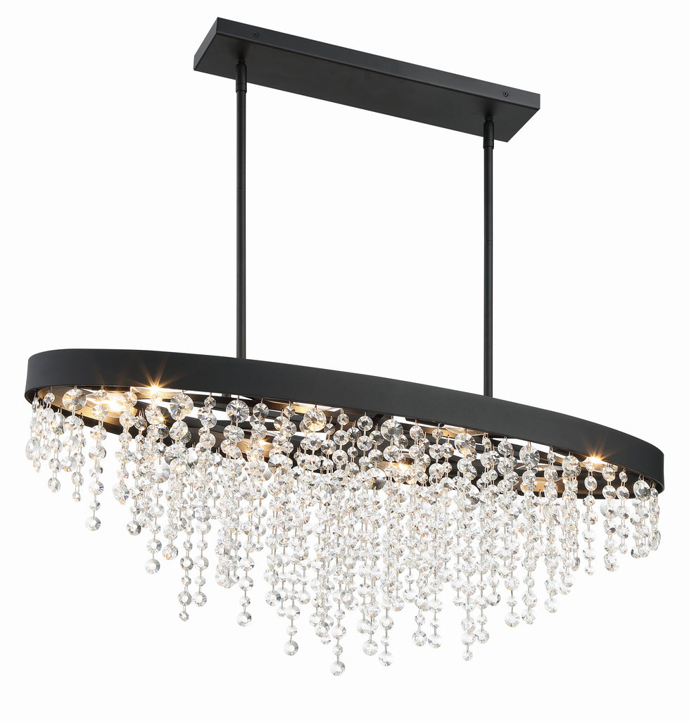 ##Antique Hardware## Winham 8 Light Black Forged Chandelier