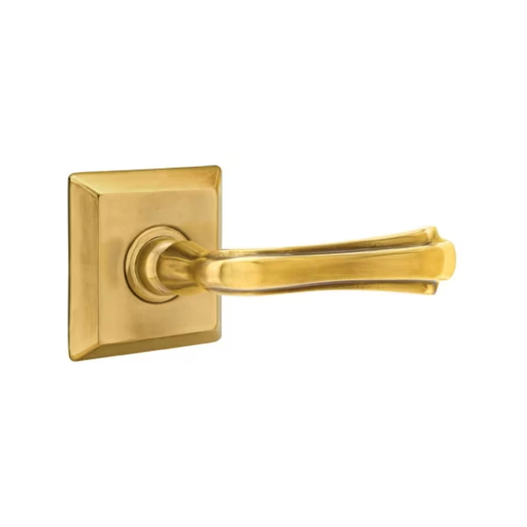 Emtek Solid Brass Wembley Lever With Quincy Rosette (Several Finishes Available)