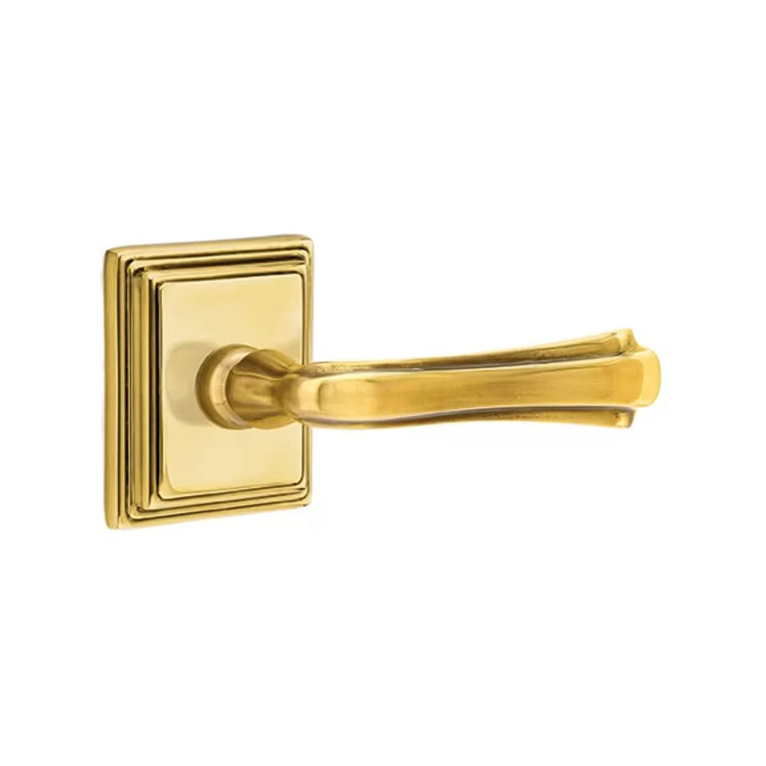 Emtek Solid Brass Wembley Lever With Wilshire Rosette (Several Finishes Available)