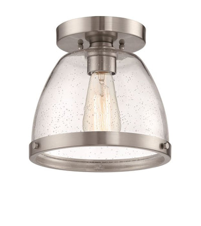 ##Antique Hardware## Lodie 1 Light 7.5" Flushmount in Brushed Polished Nickel