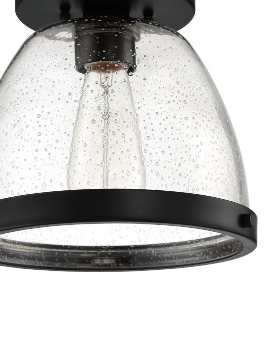 ##Antique Hardware## Lodie 1 Light 9.5" Flushmount in Flat Black