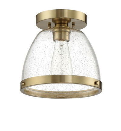 ##Antique Hardware## Lodie 1 Light 9.5" Flushmount in Satin Brass