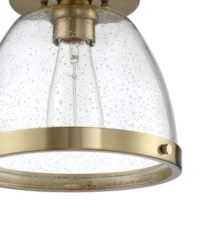 ##Antique Hardware## Lodie 1 Light 9.5" Flushmount in Satin Brass