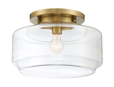 ##Antique Hardware## Peri 1 Light 14" Flushmount in Satin Brass