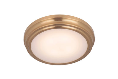 ##Antique Hardware## X66 Series 1 Light 9" LED Flushmount in Satin Brass