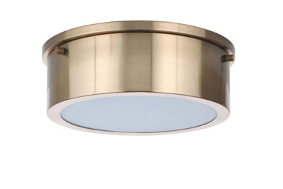 ##Antique Hardware## Fenn 1 Light 9" LED Flushmount in Satin Brass