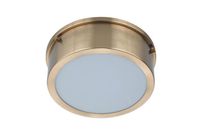 ##Antique Hardware## Fenn 1 Light 9" LED Flushmount in Satin Brass