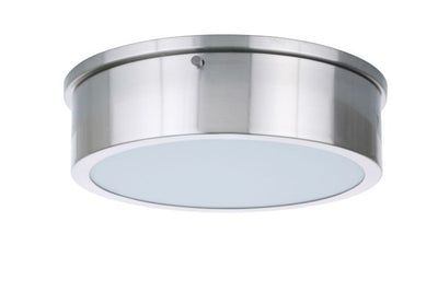 ##Antique Hardware## Fenn 1 Light 11" LED Flushmount in Brushed Polished Nickel