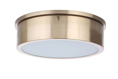 ##Antique Hardware## Fenn 1 Light 11" LED Flushmount in Satin Brass