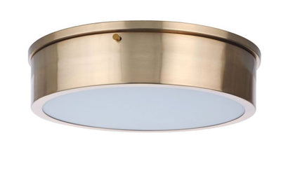 ##Antique Hardware## Fenn 1 Light 13" LED Flushmount in Satin Brass