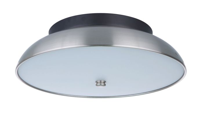 ##Antique Hardware## Soul 1 Light 12.5" LED Flushmount in Flat Black/Brushed Polished Nickel