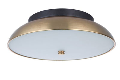 ##Antique Hardware## Soul 1 Light 12.5" LED Flushmount in Flat Black/Satin Brass