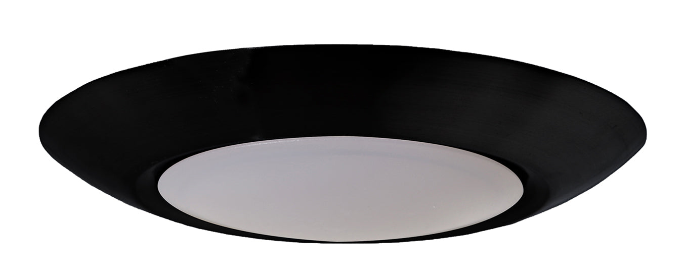 ##Antique Hardware## Slim Line 1 Light 4" LED Flushmount in Flat Black (6" Overall Diameter)