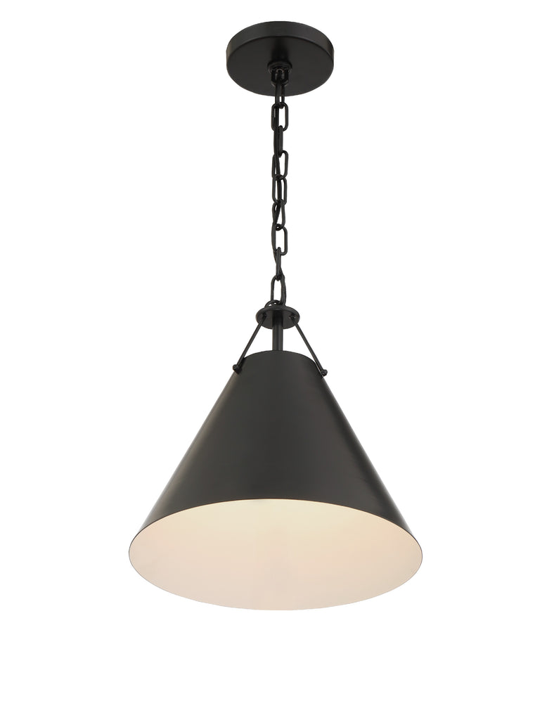 ##Antique Hardware## Xavier 1 Light Matte Black Mini Pendant