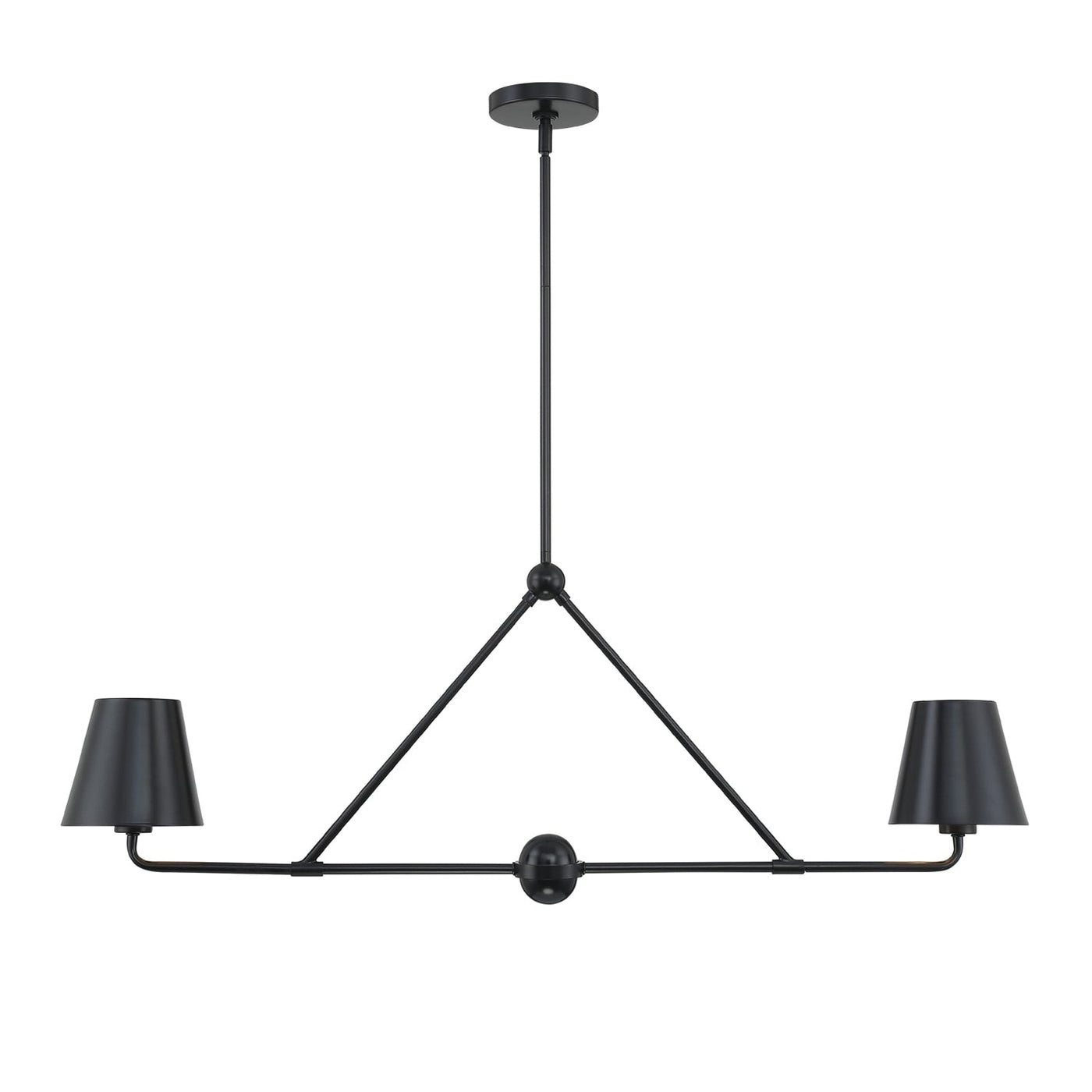 ##Antique Hardware## Xavier 2 Light Matte Black Chandelier