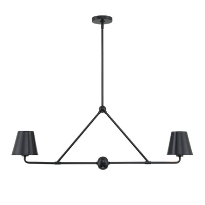 ##Antique Hardware## Xavier 2 Light Matte Black Chandelier