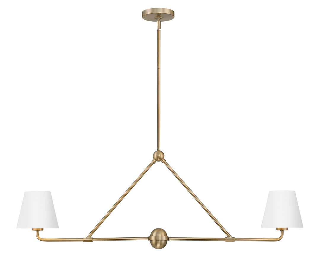 ##Antique Hardware## Xavier 2 Light Vibrant Gold + White Chandelier