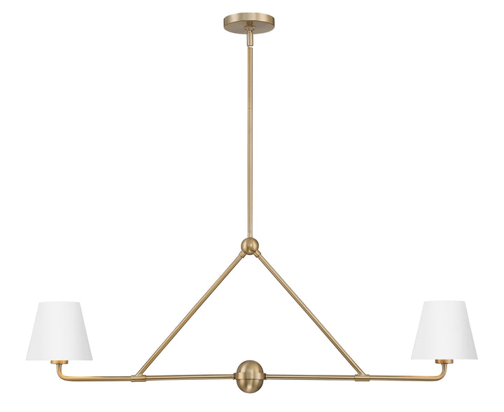 ##Antique Hardware## Xavier 2 Light Vibrant Gold + White Chandelier
