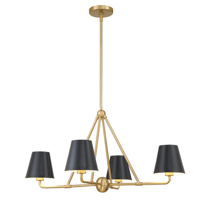 ##Antique Hardware## Xavier 4 Light Vibrant Gold Chandelier