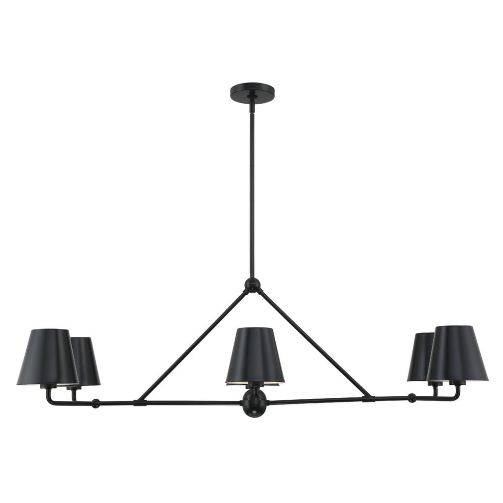 ##Antique Hardware## Xavier 6 Light Matte Black Chandelier