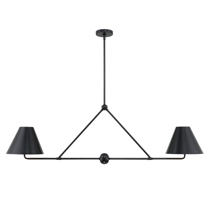 ##Antique Hardware## Xavier 4 Light Matte Black Chandelier