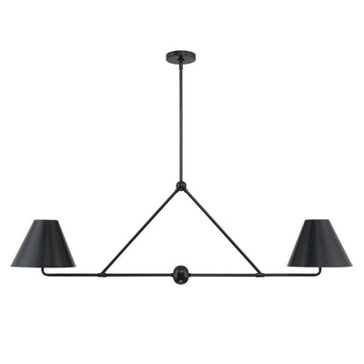 ##Antique Hardware## Xavier 4 Light Matte Black Chandelier