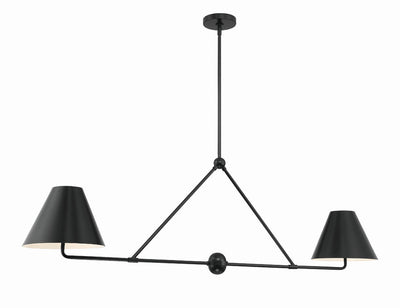 ##Antique Hardware## Xavier 4 Light Matte Black Chandelier