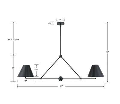 ##Antique Hardware## Xavier 4 Light Matte Black Chandelier