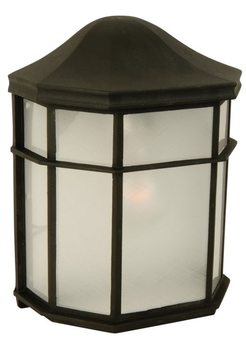 ##Antique Hardware## Contractor's 1 Light Small Outdoor Wall Mount in Textured Black