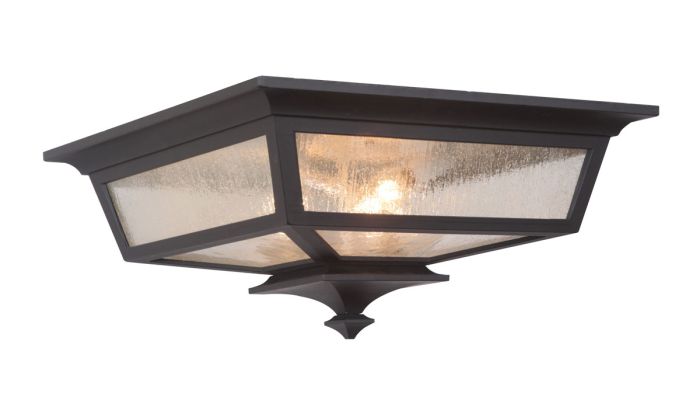 ##Antique Hardware## Argent II 3 Light Outdoor Flushmount in Midnight