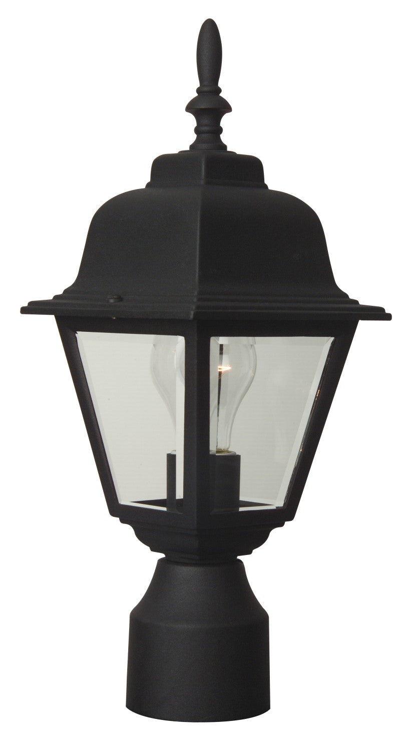 ##Antique Hardware## Coach Lights Cast 1 Light Outdoor Post Mount in Textured Black