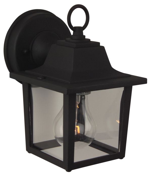 ##Antique Hardware## Coach Lights Cast 1 Light Small Outdoor Wall Lantern in Textured Black