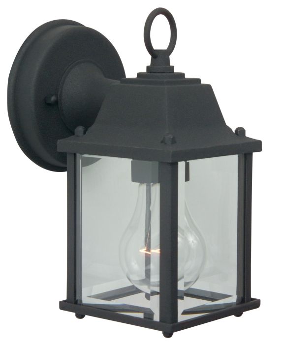 ##Antique Hardware## Coach Lights Cast 1 Light Small Outdoor Wall Lantern in Textured Black