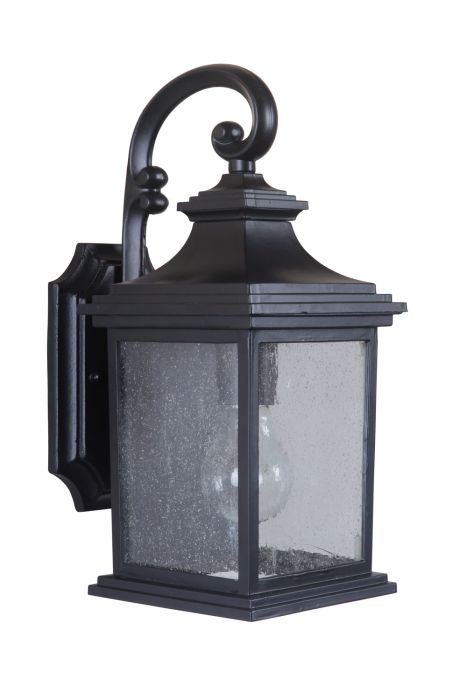 ##Antique Hardware## Gentry 1 Light Small Outdoor Wall Lantern in Midnight