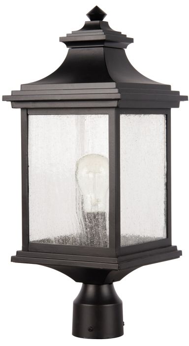 ##Antique Hardware## Gentry 1 Light Outdoor Post Mount in Midnight