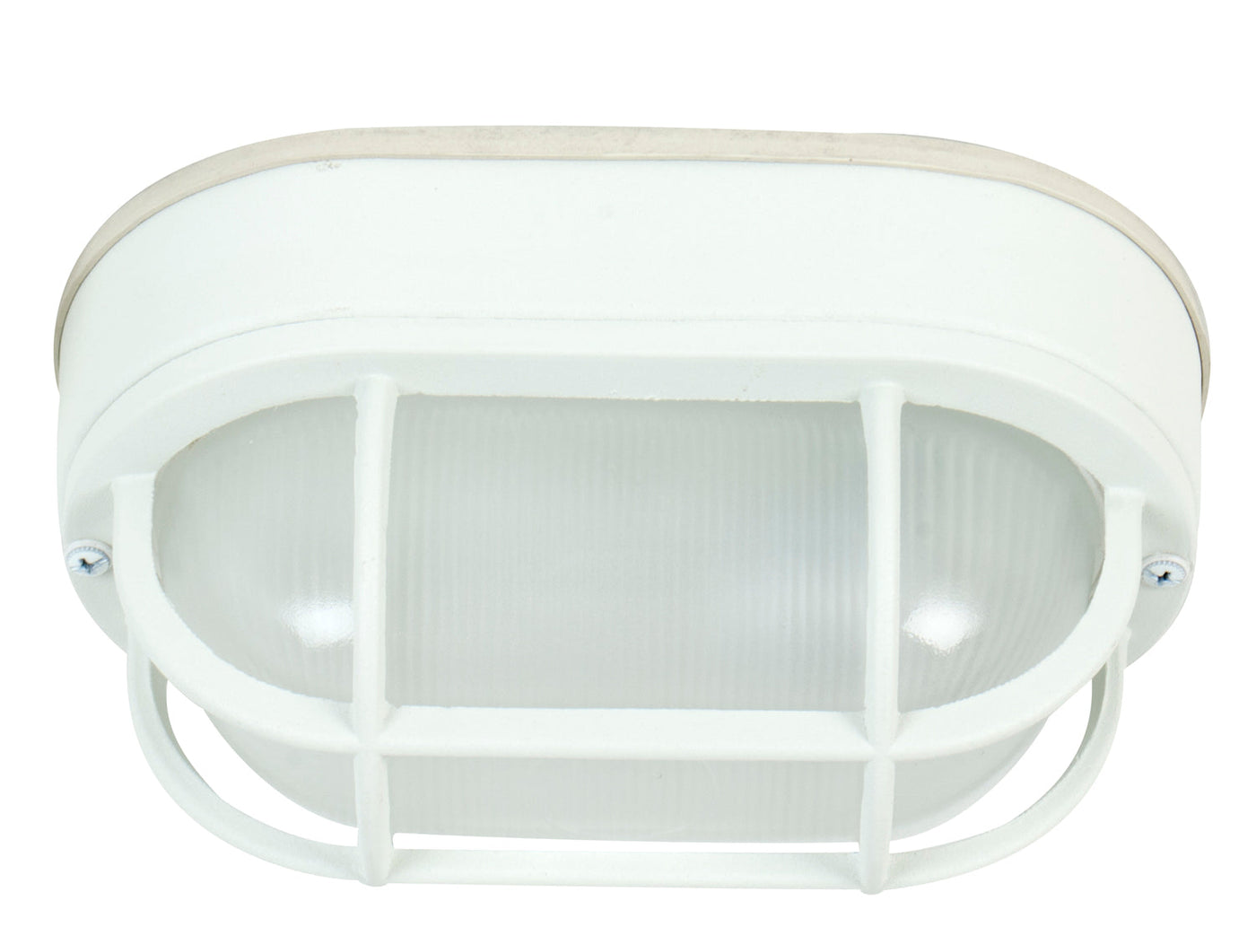 ##Antique Hardware## Oval Bulkhead 1 Light Small Flush/Wall Mount in Textured White