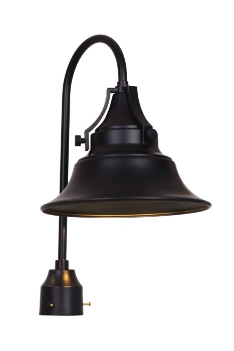 ##Antique Hardware## Union 1 Light Outdoor Post Mount in Midnight