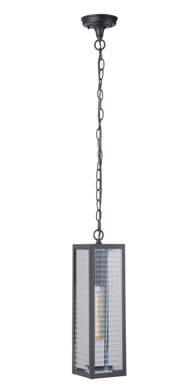 ##Antique Hardware## Deka 1 Light Large Outdoor Pendant in Midnight